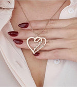 Personalized heart necklace with two names
