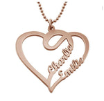 Two-name heart necklace