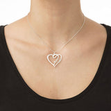 Personalized 2 heart necklace