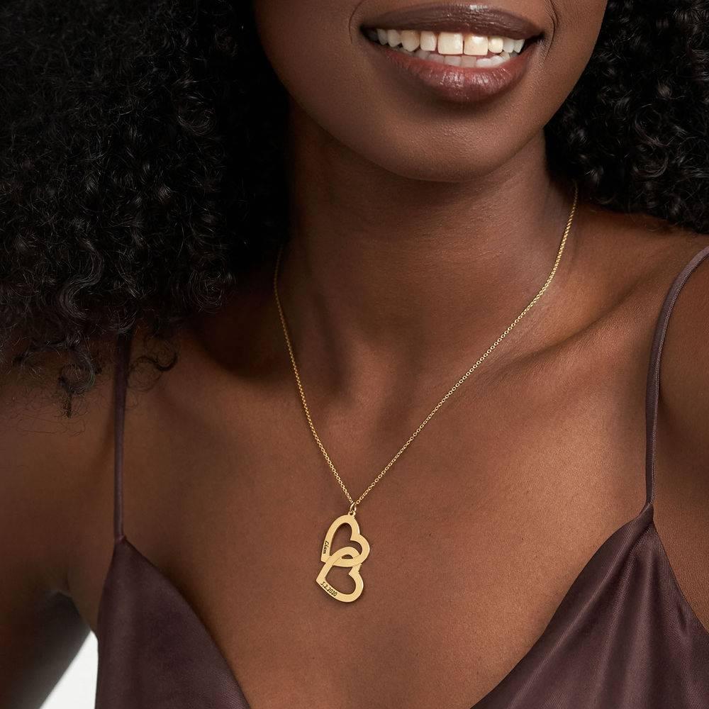Engraved Heart in Heart Necklace