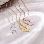 Engraved Heart in Heart Necklace