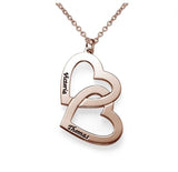 Engraved Heart in Heart Necklace