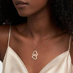 Engraved Heart in Heart Necklace