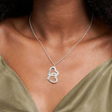 Engraved Heart in Heart Necklace