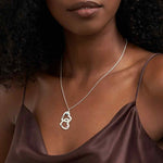 Heart in Heart Engraved Necklace With Birthstones