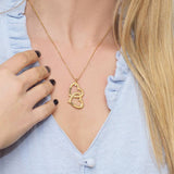 Heart in Heart Engraved Necklace With Diamonds