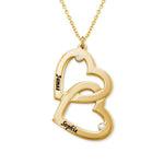 Heart in Heart Engraved Necklace With Diamonds