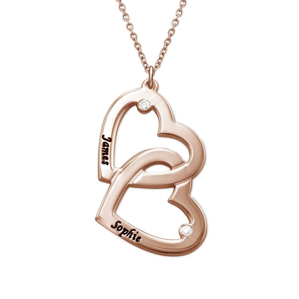 Heart in Heart Engraved Necklace With Diamonds