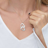 Heart in Heart Engraved Necklace With Diamonds