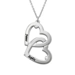 Heart in Heart Engraved Necklace With Diamonds
