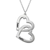 Heart in Heart Engraved Necklace With Diamonds