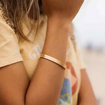 Hidden message bracelet worn on wrist