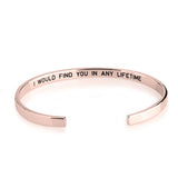 Rose gold bracelet with engraved message