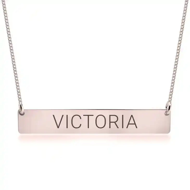 Horizontal Bar name Necklace
 