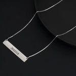 Horizontal Bar engraved name Necklace
