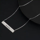 Horizontal Bar engraved name Necklace
