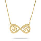 Infinity necklace with two initials