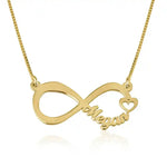 Personalized infinity name necklace with heart