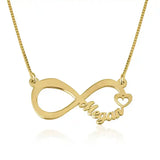 Personalized infinity name necklace with heart