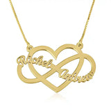 Infinity Heart two Name Necklace