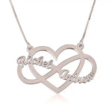 Infinity Heart two Name Necklace