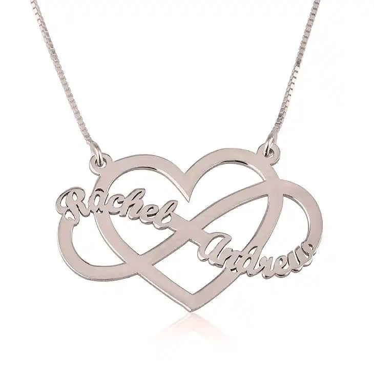 Infinity Heart two Name Necklace