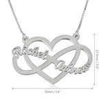 Infinity Heart two Name Necklace