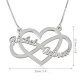 Infinity Heart two Name Necklace