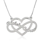 Infinity Heart two Name Necklace