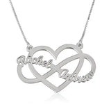 Infinity Heart two Name Necklace