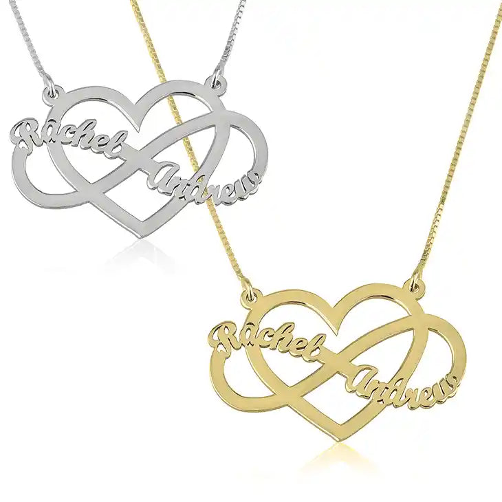 Infinity Heart two Name Necklace