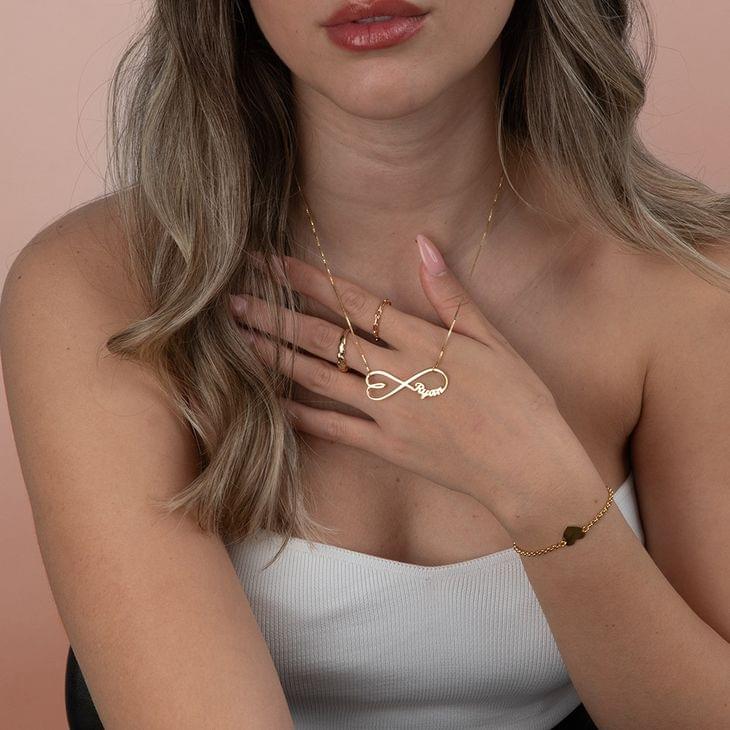 Heart Shape Infinity Name Necklace