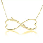 Infinity Double Name Heart Necklace