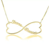 Infinity Double Name Heart Necklace