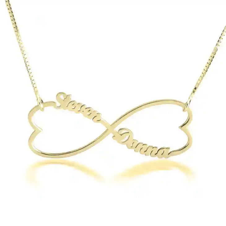 Infinity Double Name Heart Necklace