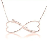 Infinity Double Name Heart Necklace