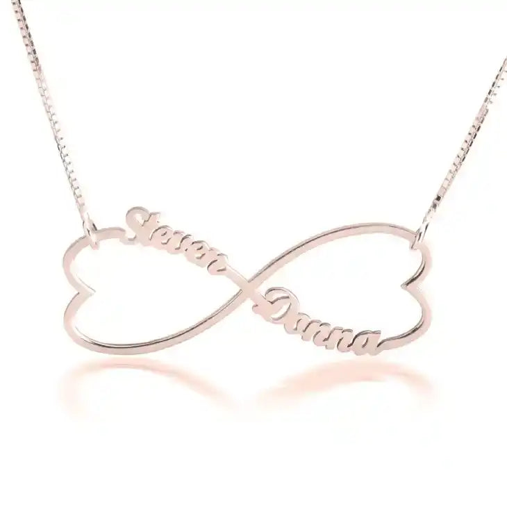 Infinity Double Name Heart Necklace