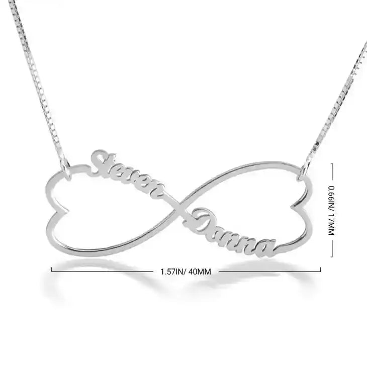 Infinity Double Name Heart Necklace