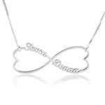 Infinity Double Name Heart Necklace