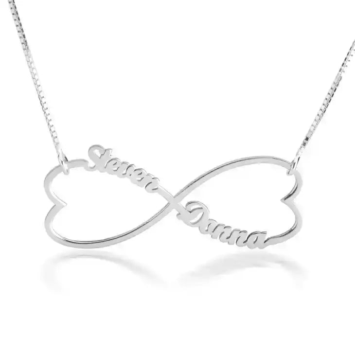 Infinity Double Name Heart Necklace