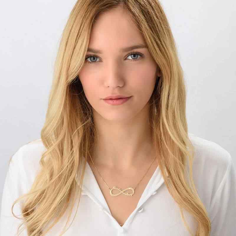 Infinity Necklace with Two Names and  Birthstone