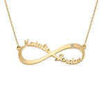 Infinity Necklace with Two Names and  Birthstone