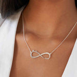 Infinity Necklace with Two Names and  Birthstone