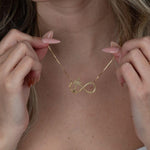 Gold necklace with an infinity symbol 