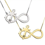 infinity symbol necklace with engraved initial
