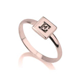 Initial Square Stackable Ring