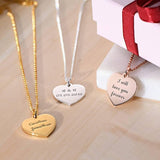 Engraved heart charm necklace