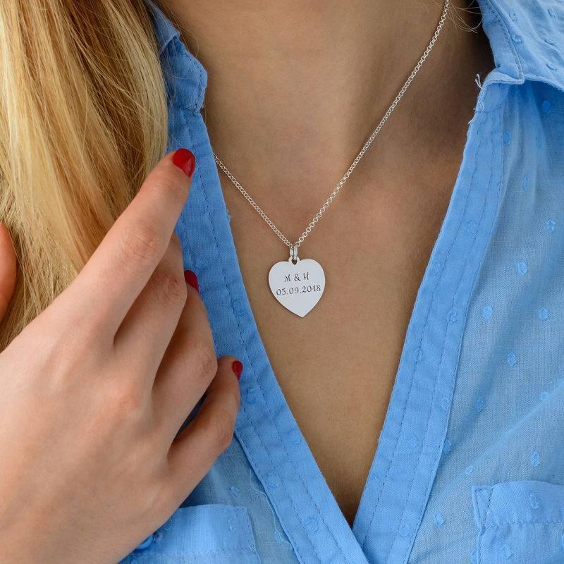 Custom name engraved heart necklace