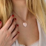 Heart necklace with inscription detail