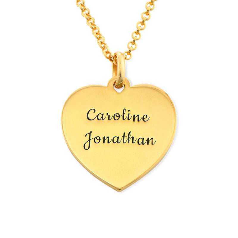Engraved heart necklace with custom text